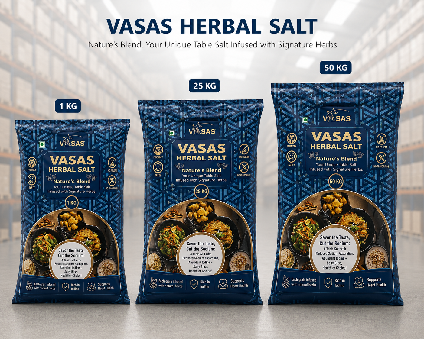 VASAS Herbal Salt Bulk Sizes 1KG 25KG 50KG